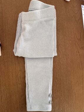 Gymboree Light Blue Ribbed Leggings with Decorative Buttons
